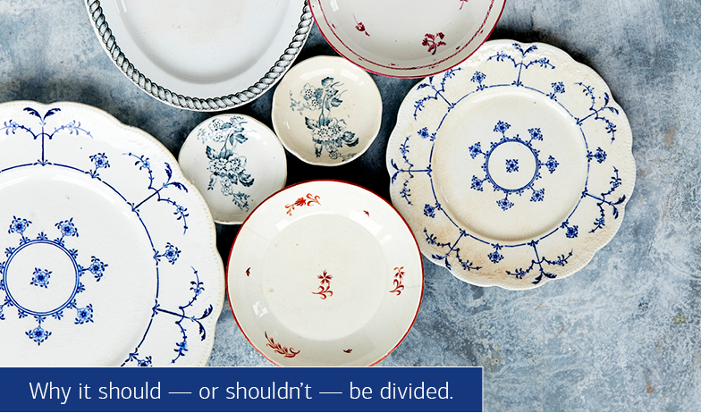Plates, bowls and cups made of china